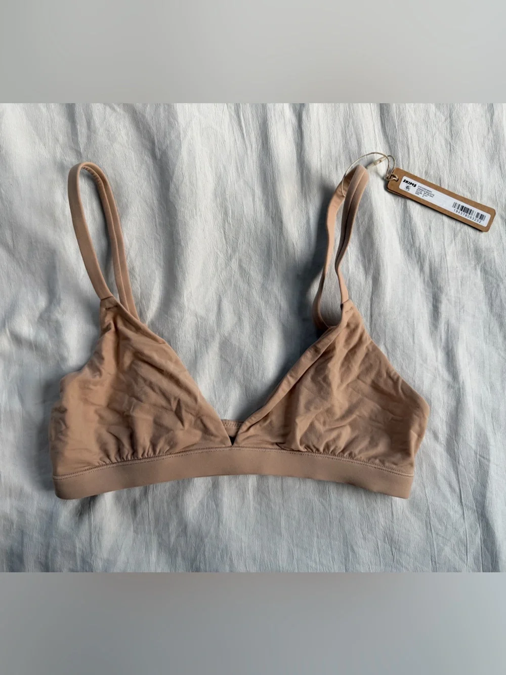 NWT SKIMS Fits Everybody Triangle Bralette Size Small Clay Ultra Soft Stretch